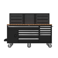Mobile Werkbank mit Lochwand und Arbeitsplatte (158 cm) 1