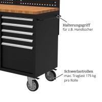 Mobile Werkbank mit Lochwand und Arbeitsplatte (158 cm) 3