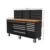 Mobile Werkbank mit Lochwand und Arbeitsplatte (158 cm) 4