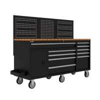 Mobile Werkbank mit Lochwand und Arbeitsplatte (158 cm) 5