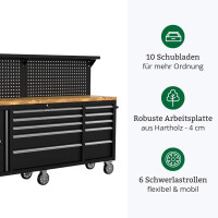 Mobile Werkbank mit Lochwand und Arbeitsplatte (214 cm) 3