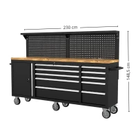 Mobile Werkbank mit Lochwand und Arbeitsplatte (214 cm) 5