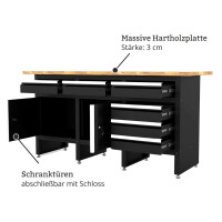 Werkbank mit Arbeitsplatte, 6 Schubladen und 2 Türen 6